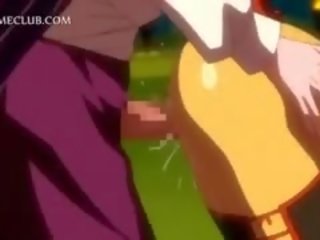 Zlaté 9d anime červenovlasé dostane príťažlivé telo vyplnený s semeno