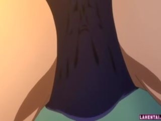 Animasi pornografi remaja di pakaian renang mendapat kacau dan jizzed