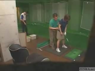 Very hands on jap golf lesson