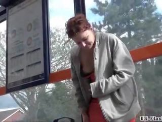 Impressive Old Isabels Public Self Abuse And Flashing English Beginner Babe Exposing Peach To Voyeurs