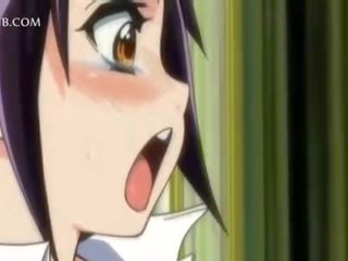 Horny anime teeny blowing and fucking giant cock