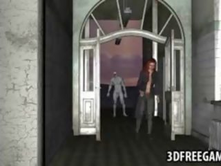 Sexy 3D Redhead Babe Getting Fucked Hard By A Zombie