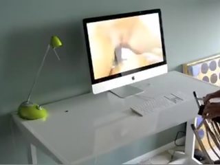 Banging A Mounted Fleshlight While Watching Porn.