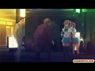 Veliko oprsje japonsko animirano šolarke tittyfucking in obrazno cumming
