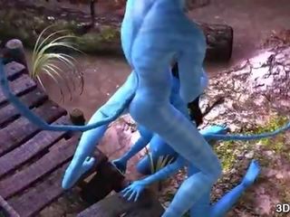 Avatar beib anaal perses poolt tohutu sinine riist