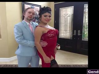 Latin ts Beth Bell sucking dick and anal reamed by prom date