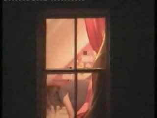 Draguta model prins nud în ei cameră de o fereastră peeper